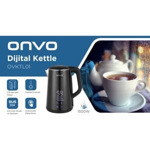 Onvo OVKTL01 1500 W Dijital Çelik Kettle