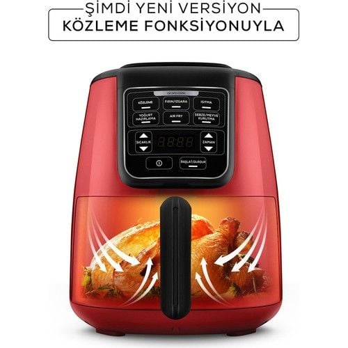 Karaca Air Pro Cook Köz XL Airfryer 4 lt Yağsız Ruby Fritöz