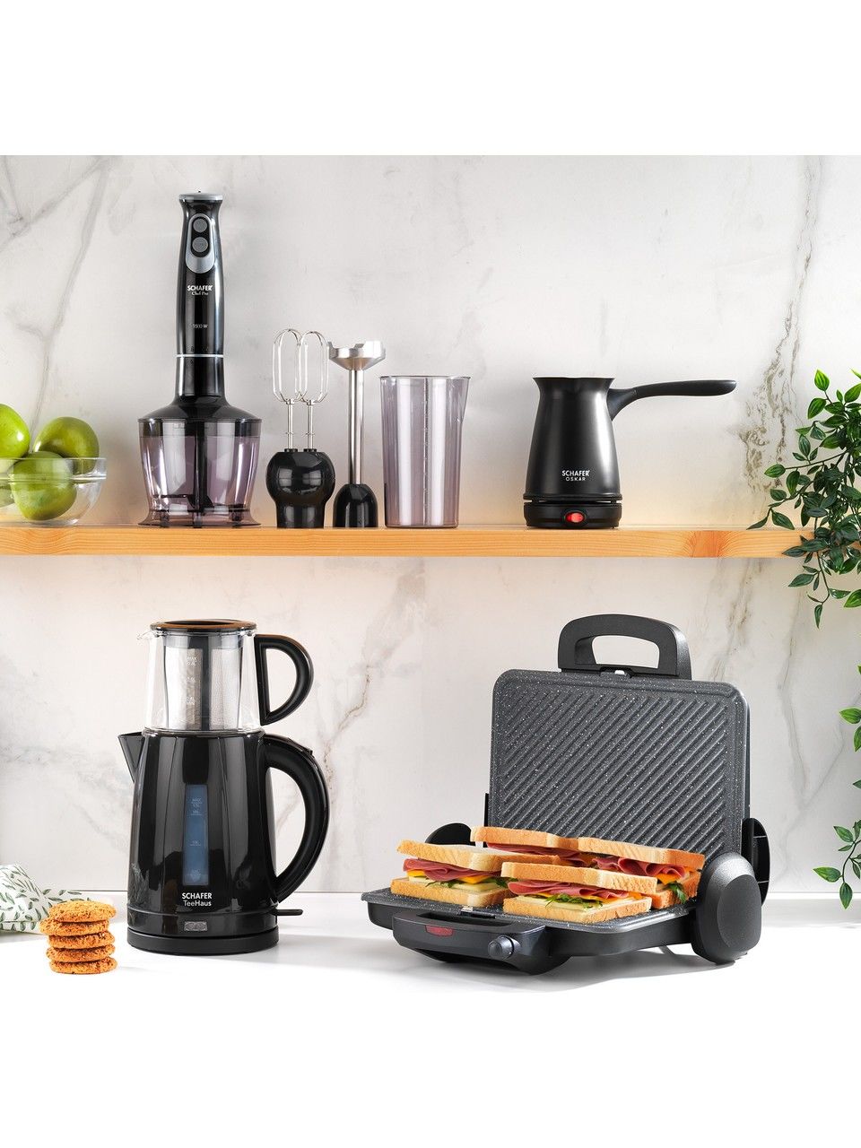 Schafer Ekoset Küçük Ev Aletleri-4 Lü Set-Siyah