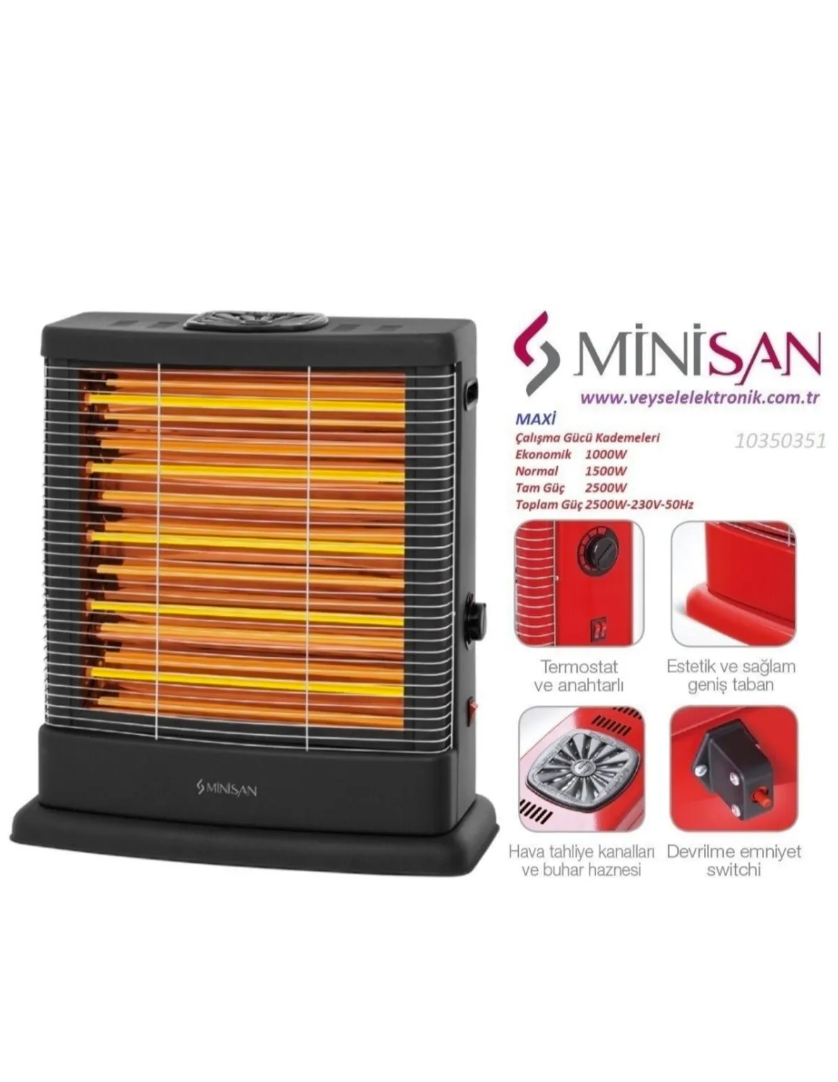 Minisan Maxi MS-2500 2500 W Quartz Isıtıcı