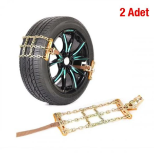 Polham 2 Adet Paslanmaz Çelik Araç Lastik Zinciri, Kar, Çamur Patinaj Zinciri, Montajı Kolay Zincir