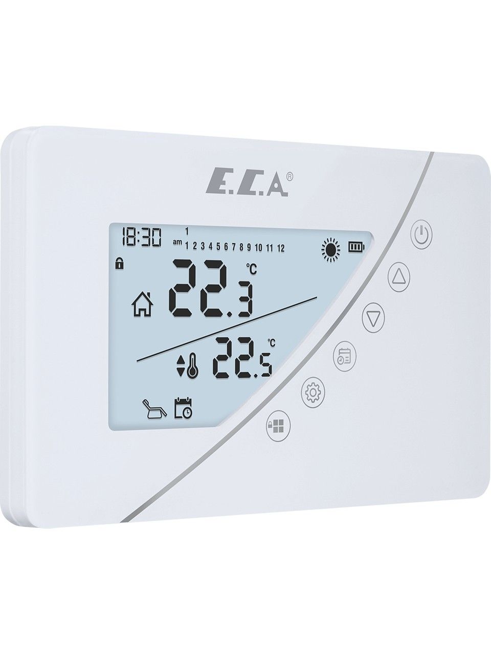 E.C.A. Poly Touch 400W Programlanabilir Kablosuz Oda Termostatı Beyaz