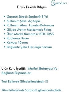 Sardıcı Lavabo Bataryası Sıcak Soğuk Çift Su Girişli Banyo Bataryası