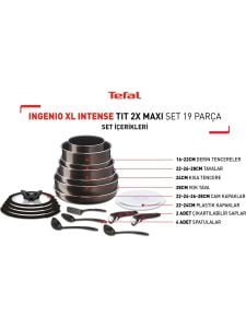 Tefal Ingenio XL Intense Titanyum 2X 19 Parça Maxi Tava Tencere Seti