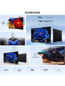 TCL 50T6C 4K Ultra HD 50'' 127 Ekran Uydu Alıcılı Google Smart QLED TV