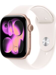 Apple Watch Series 11 GPS 46mm Roze Altın Rengi Alüminyum Kasa ve Bulut Pembesi Spor Kordon Akıllı Saat