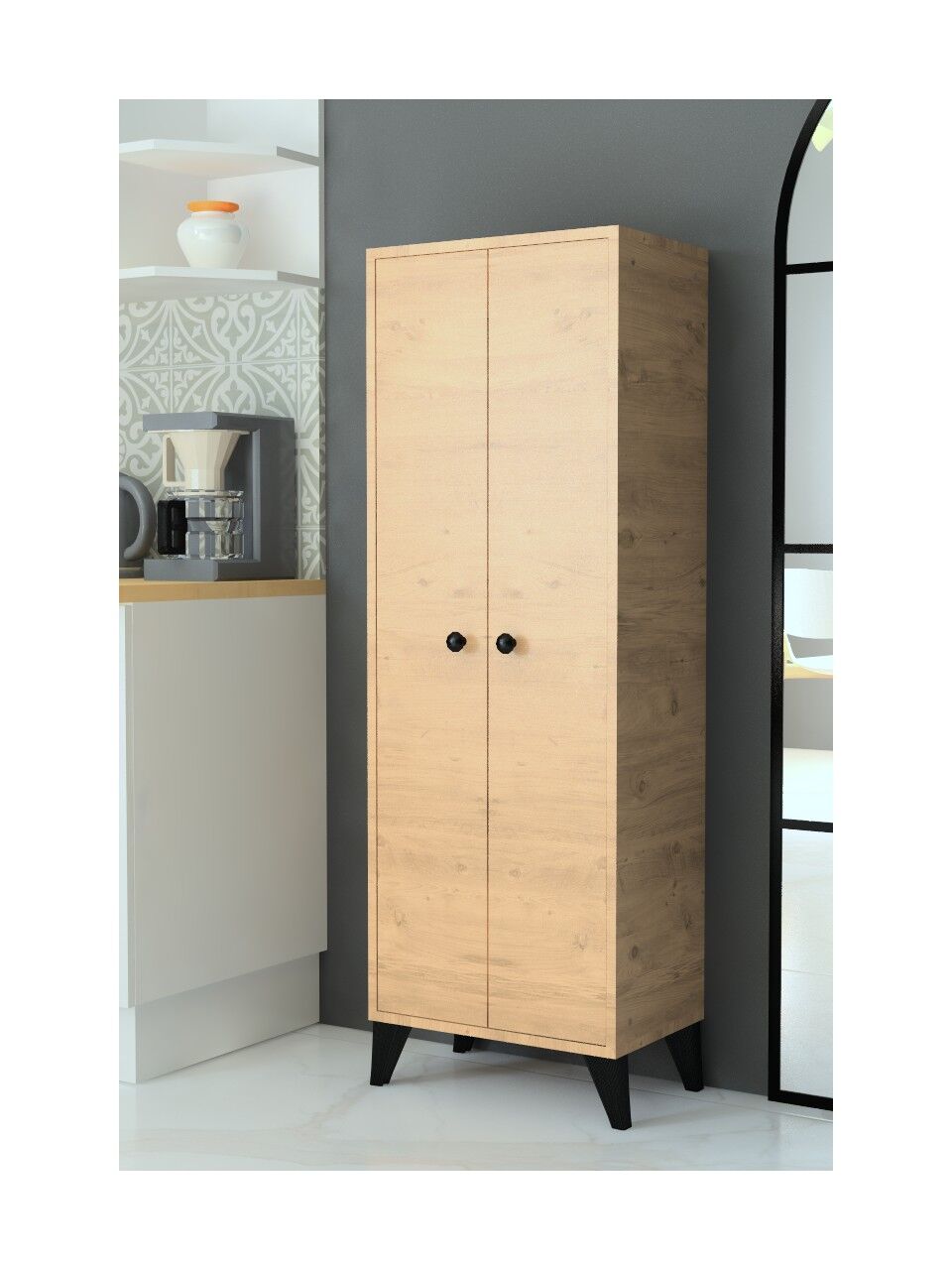 Mobilique Venedik 6 Rafli Çok Amaçlı Dolap (Çam-Çam)