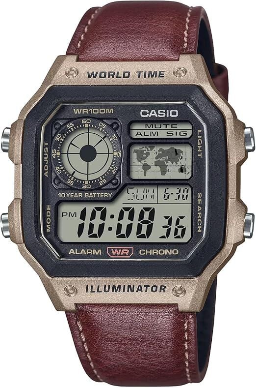 Casio Standart AE-1200WHL-5AVDF Deri Kordon Erkek Kol Saati