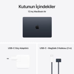 MacBook Air M4 16 GB 256 GB SSD 13.6'' MW123TU/A Gece Yarısı