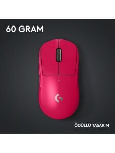 Logitech G PRO X Superlight 2 910-006798 Pembe Lightspeed Hero Şarjlı Optik Kablosuz Oyuncu Mouse