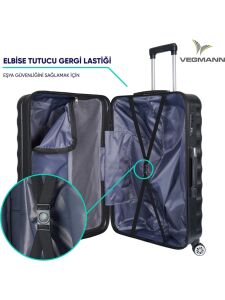 Vegmann Delphin ABS Siyah Kabin Boy Valiz