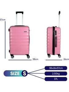 Vegmann Delphin ABS Pembe Kabin Boy Valiz