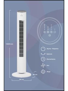 Kumtel KTF-360 Kule Tipi Vantilatör