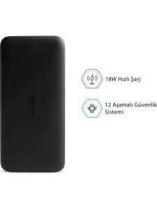 Xiaomi Redmi PB200LZM Siyah 20000 mAh Hızlı Şarj Powerbank