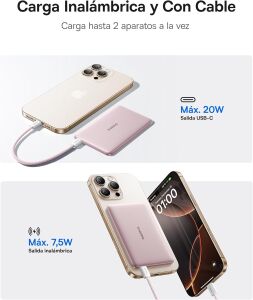 Baseus PicoGo AM41 Ultra Slim Pembe 5000 mAh Hızlı Şarj MagSafe Powerbank
