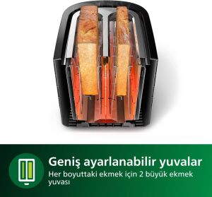 Philips HD2581/90 Siyah Daily Collection Ekmek Kızartma Makinesi