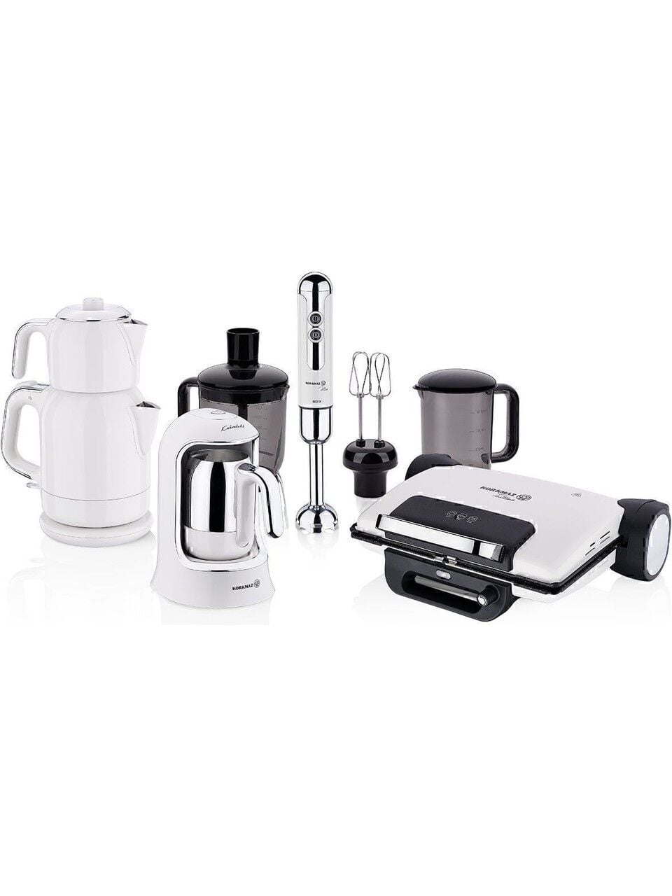 Korkmaz A1824 Vanilya 14 Parça Beyaz Elektronik Çeyiz Seti