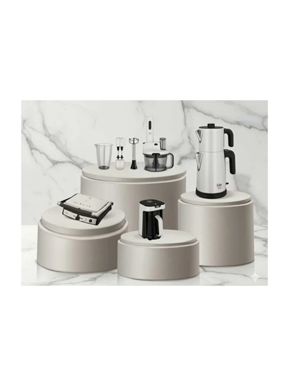 Fakir Avantaj Pearl White 4'lü Elektronik Çeyiz Paketi