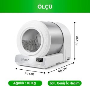 Kiwi KPLB-10771 Beyaz Otomatik Kedi Tuvaleti