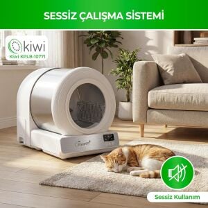 Kiwi KPLB-10771 Beyaz Otomatik Kedi Tuvaleti