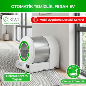 Kiwi KPLB-10771 Beyaz Otomatik Kedi Tuvaleti