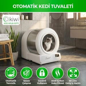 Kiwi KPLB-10771 Beyaz Otomatik Kedi Tuvaleti