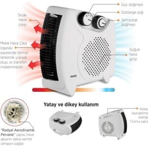 Raks PF 20 Lotus 2000 W Fanlı Isıtıcı