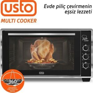 Usto 2115 Airfryer Özellikli 50LT Multi Cooker Midi Fırın Siyah