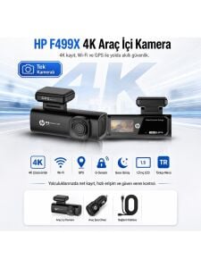 HP F499X 4K Araç Ön Kamerası