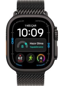Apple Watch Ultra 4 Gps + Cellular, 49 mm Siyah Titanyum Kasa ve Siyah Titanyum Milano Loop - Orta Boy