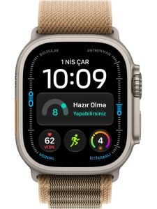 Apple Watch Ultra 4 Gps + Cellular, 49 mm Natürel Titanyum Kasa ve Çöl Rengi Alpine Loop - Büyük Boy