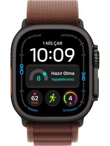 Apple Watch Ultra 4 Gps + Cellular, 49 mm Siyah Titanyum Kasa ve Burgonya Alpine Loop - Büyük Boy