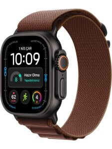 Apple Watch Ultra 4 Gps + Cellular, 49 mm Siyah Titanyum Kasa ve Burgonya Alpine Loop - Büyük Boy