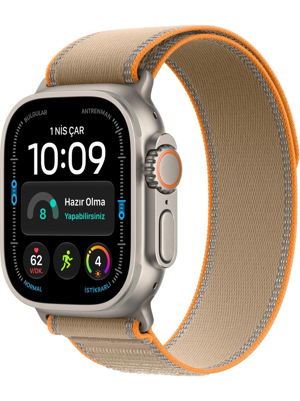Apple Watch Ultra 4 Gps + Cellular, 49 mm Natürel Titanyum Kasa ve Kum Beji Trail Loop - M/l