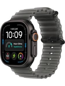 Apple Watch Ultra 4 Gps + Cellular, 49 mm Siyah Titanyum Kasa ve Buzlu Siyah Ocean Kordon