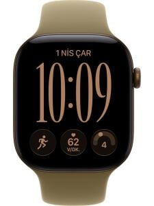 Apple Watch Series 12 Gps + Cellular, 46 mm Koyu Bronz Alüminyum Kasa ve Klasik Zeytin Yeşili Spor Kordon - M/l