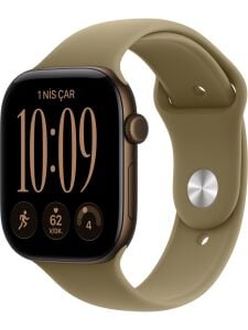 Apple Watch Series 12 Gps + Cellular, 46 mm Koyu Bronz Alüminyum Kasa ve Klasik Zeytin Yeşili Spor Kordon - M/l