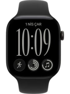 Apple Watch Series 12 Gps + Cellular, 46 mm Siyah Alüminyum Kasa ve Siyah Spor Kordon - M/l