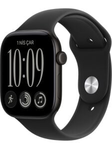 Apple Watch Series 12 Gps + Cellular, 46 mm Siyah Alüminyum Kasa ve Siyah Spor Kordon - M/l