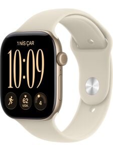 Apple Watch Series 12 Gps + Cellular, 42 mm Uçuk Altın Rengi Alüminyum Kasa ve Kum Beji Spor Kordon - S/m