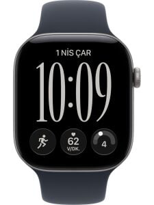 Apple Watch Series 12 Gps + Cellular, 42 mm Uzay Grisi Alüminyum Kasa ve Lacivert Spor Kordon - S/m