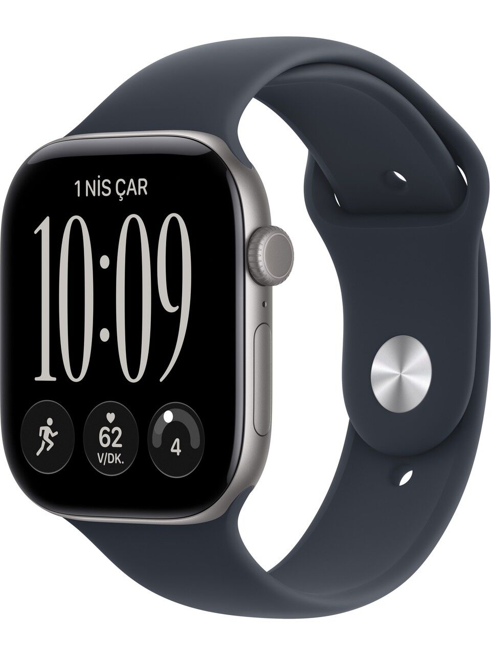 Apple Watch Series 12 Gps + Cellular, 42 mm Uzay Grisi Alüminyum Kasa ve Lacivert Spor Kordon - S/m
