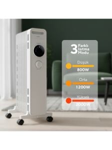 Kumtel KUM-1225S 9 Dilimli 2000 W Beyaz Yağlı Radyatör