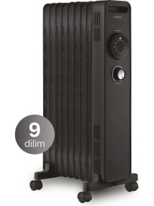 Kumtel KUM-1225S 9 Dilimli 2000 W Siyah Yağlı Radyatör